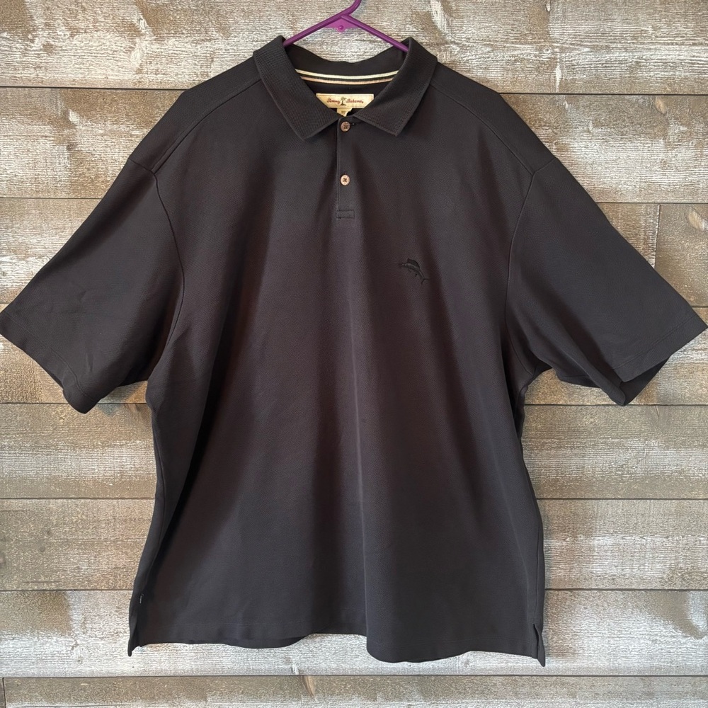 Tommy Bahama Black Polo with Subtle Logo